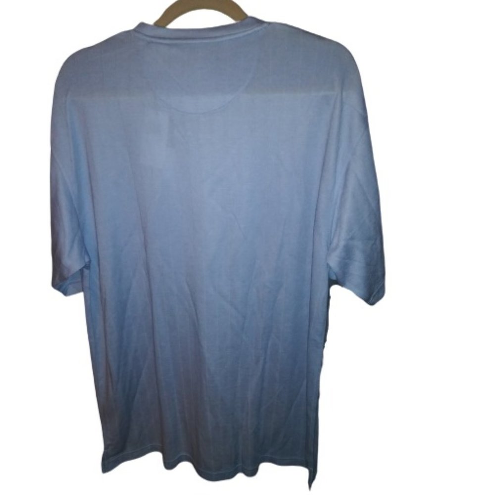 NWT Chereskin Short Sleeve Lt Blue Pull-on Shirt Med - Picture 2 of 8